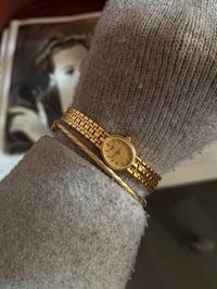 Image 2 of RARE Vintage 18K Gold Pulsar By SEIKO Gold Dial 