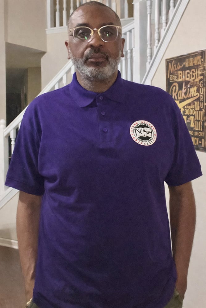 CLARK ATLANTA UNIVERSITY EMBROIDERED CREST PATCH  POLO SHIRT