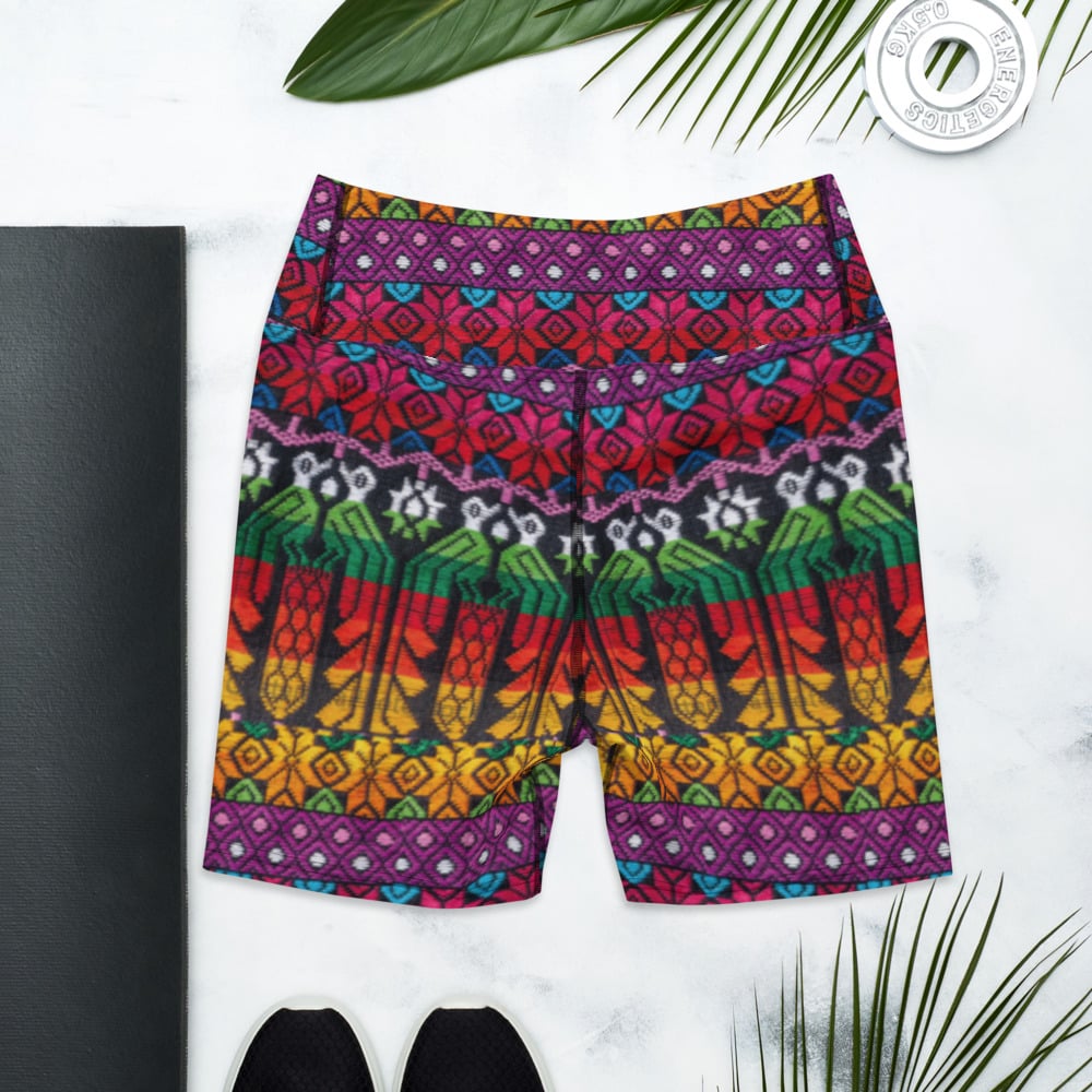 Guatemalan Textile All-Over Print Yoga Shorts