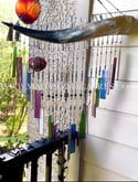 Multi Color Beaded Bullhorn Stained-Glass Chimes