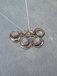 Image 17 of Maiden Moon Pendants - Handmade Sterling Silver Moon Pendants Set With Rainbow Moonstone