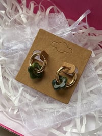 Image 2 of Olive Green Resin Flower Huggies 