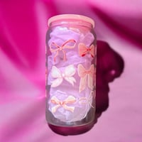 Pink Bows 16 OZ Glass Cup