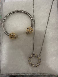Image 3 of I Luv 14 k plated necklace set 
