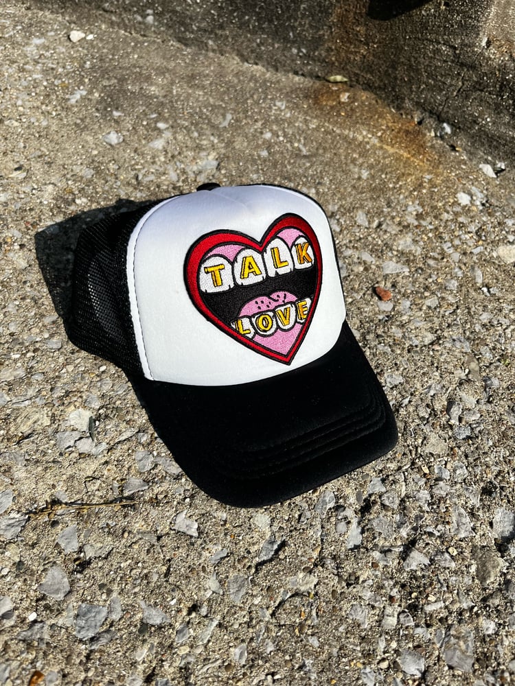 Image of Talk Love Black/White Trucker