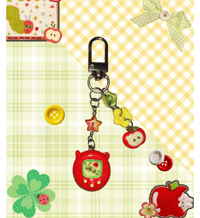 Image 2 of Caterpillar Tamagotchi - Handmade Polymer Clay Charm- Beaded Keychain or Phone Charm