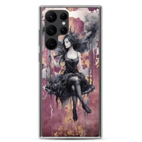 Image 20 of Dark Goth Fairy Maroon Clear Case for Samsung®