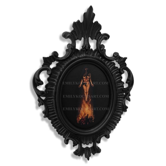 Ready to Ship // Small Black Vintage Style Frame ‘The Witch’ Canvas Print