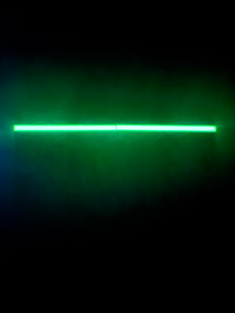 Image of Green Burlap Micarta & Vintage Butterscotch Micarta GLOW Segmented Knife Scales