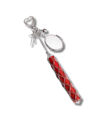 Love in Motion Keychain with Circle Mirror