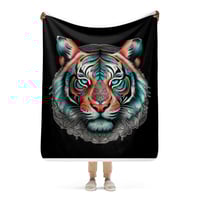 Sherpa Blanket Coral & Teal Tiger