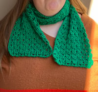 Image 2 of Green Crochet Scarf 