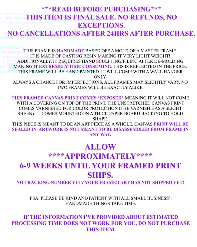 Custom Rustic Ornate Framed Canvas Print (Choose Your Print)