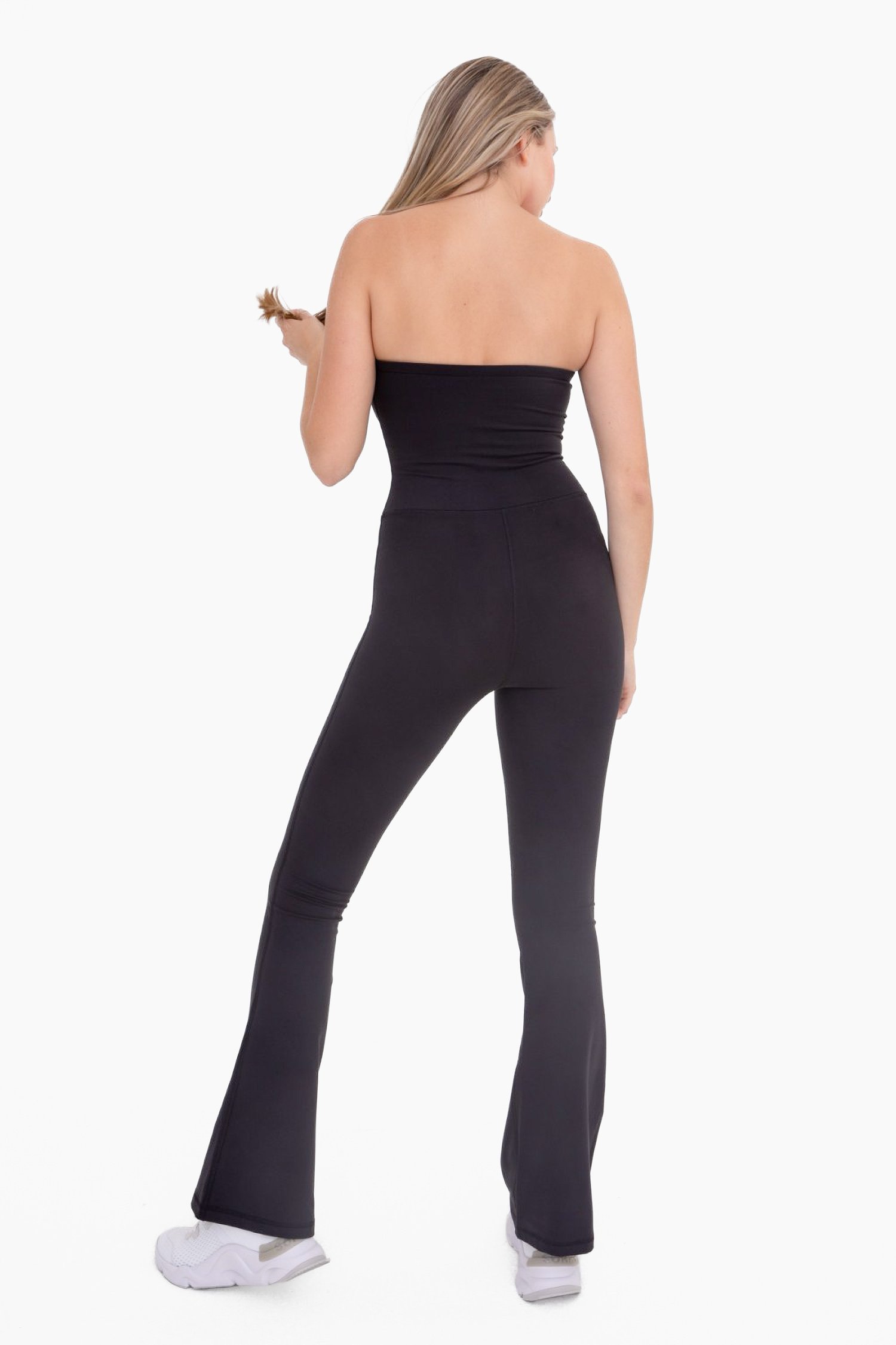 Image of Strapless Flared Jumpsuit