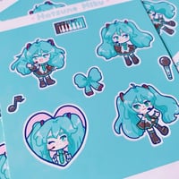 Image 2 of Chibi Vocaloid Hatsune Miku Sticker Sheet