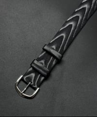 Image 1 of Black Tie Moiré Single Piece "Nato" Strap