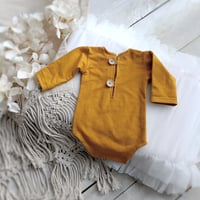 Image 4 of Adrien newborn romper - honey color