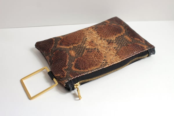 Image of Copper Snake Print Pouch 