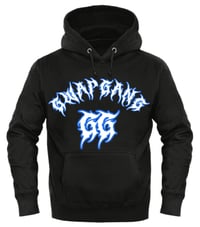 GG Blue & White layered Blk Hoodie