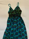 late 1960s rare India tapestry block print gauze maxi wrap dress 