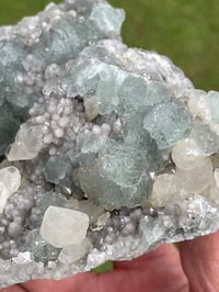 Image 6 of Green Fluorite & Druzy Quartz With UV Calcite Specimen #1840