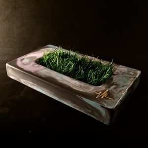 Image of Wired Ramps Planter ( Dark Grey, Aqua and Light Purple)