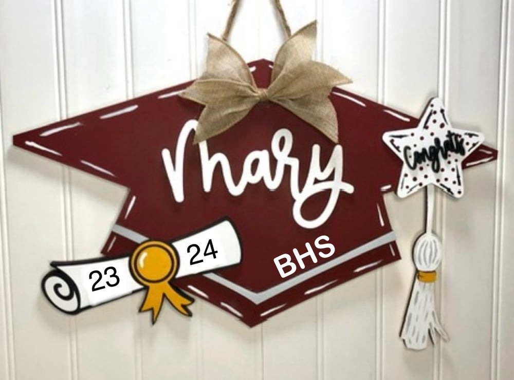 Custom Wood Graduation Cap | City Girl Paints