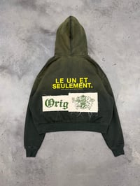 Image 1 of FADED GREEN YELLOW QUILTED LE UN ET SEULEMENT PATCH HOODIE