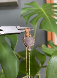 Image 1 of Gold Silver Sheen Obsidian Heart Crystal Necklace