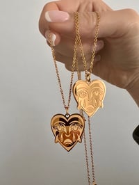Image 3 of LASER ENGRAVED CRYING FACE NECKLACE 