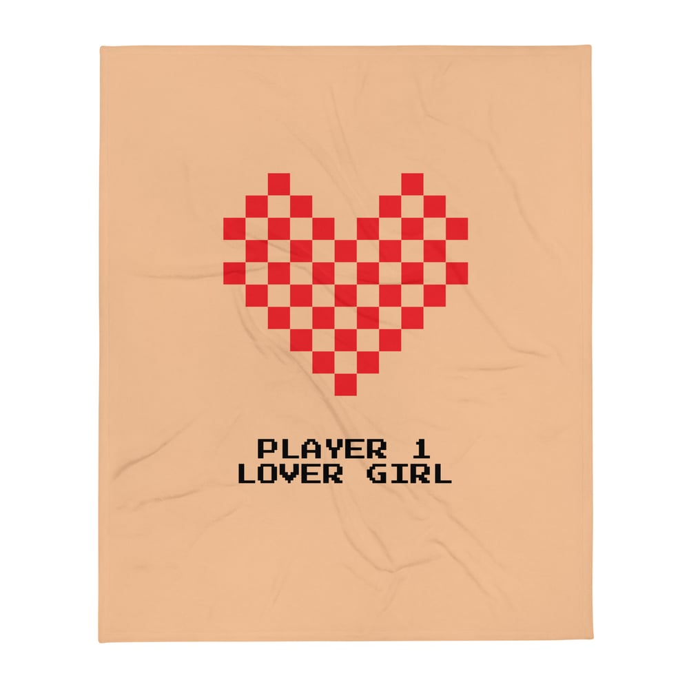Image of "PLAYER 1 LOVER GIRL" Soft Silk Throw
