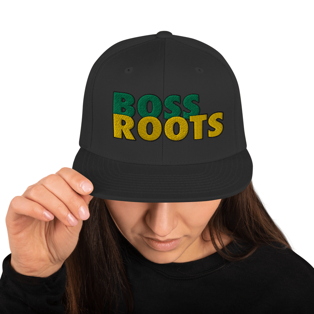 Black, Green & Gold Embroidered Snapback