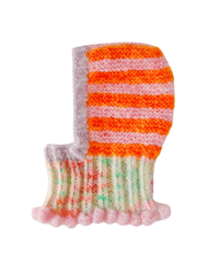 Image 1 of Sofie and Iris Striped Orange, Light Pink, Light Lavender and Pastel Multi Color Mohair Balaclava