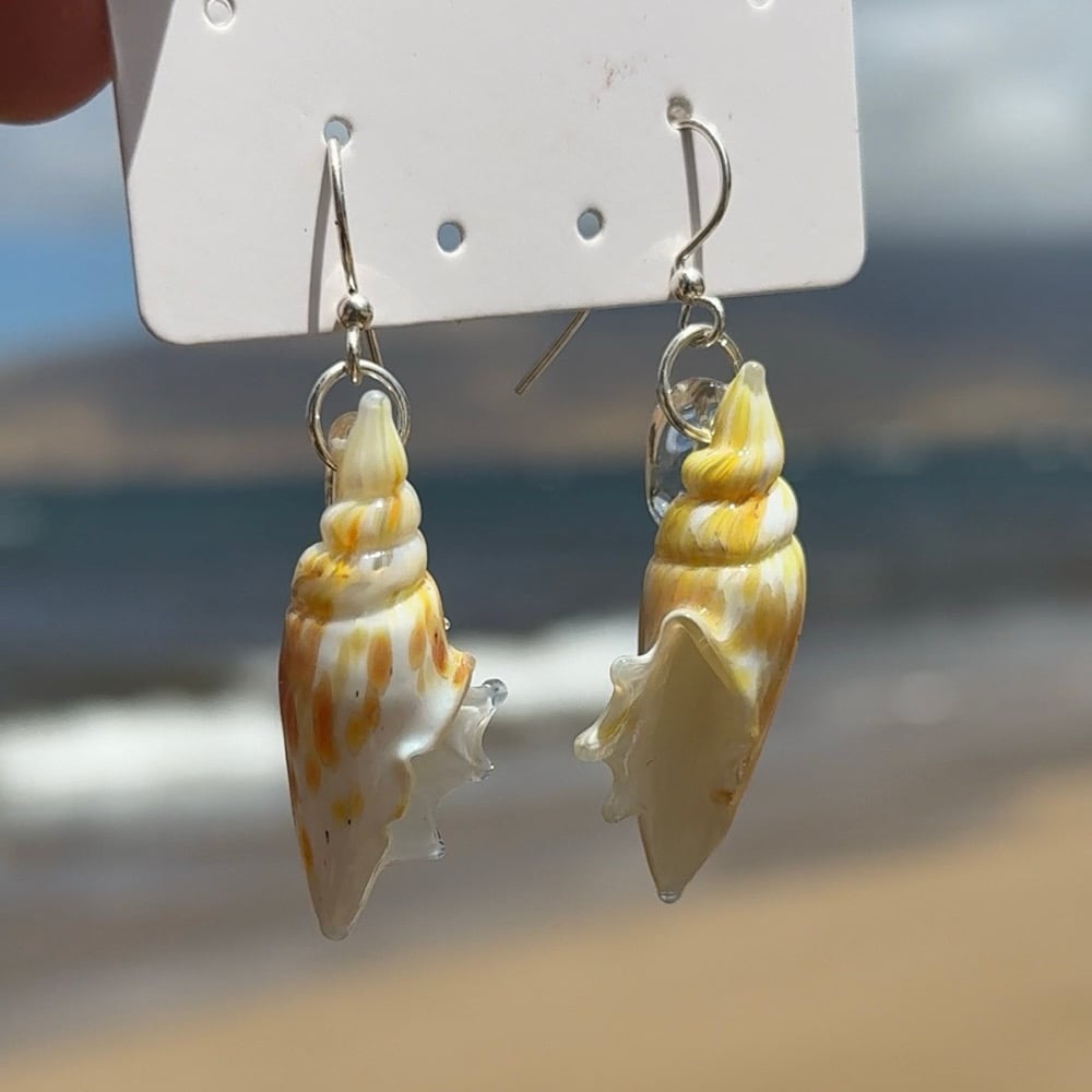Image of Yellow Coral Shell Earrings