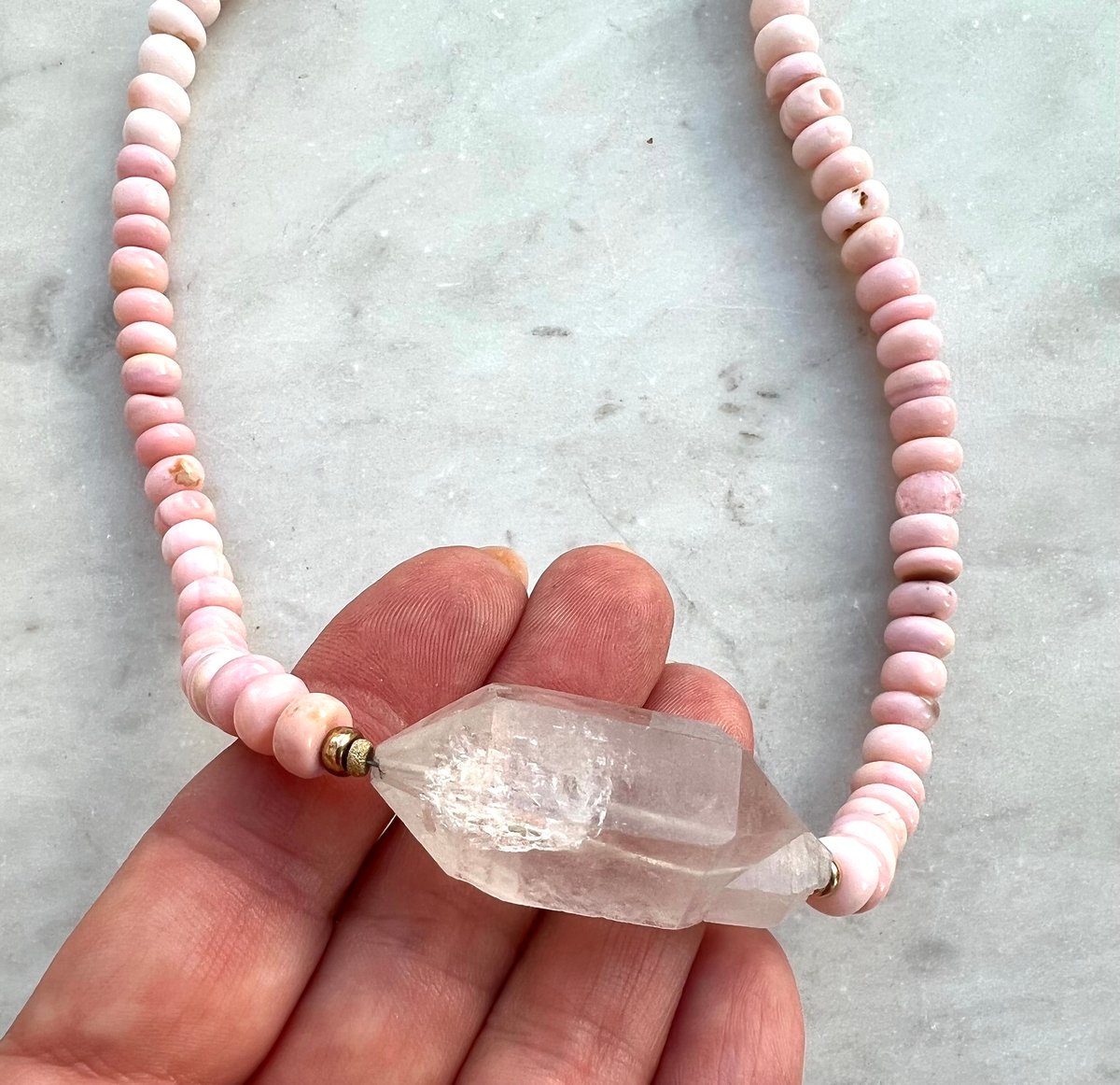 *new* HORIZONS-Pink Opal + clear quartz
