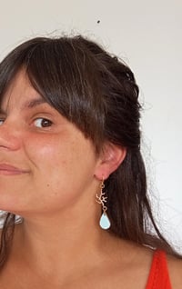 Image 4 of Boucles d'oreilles "Océane" en cuir upcyclé 