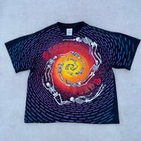 Image 1 of Vintage 1992 Grateful Dead Spiraling Skeletons All Over Print T-Shirt XL Swirl