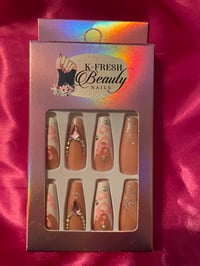 Nails - Long (Pink Hearts Sparkle)