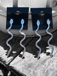 Image 3 of Ride the Sky Sterling Silver Snake Earrings
