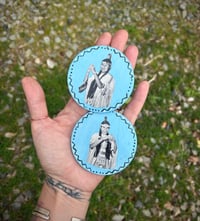 Image 3 of Hand painted/collage earrings 