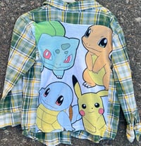 Children’s Vintage Green/Yellow/White Cotton Shirt Pokémon