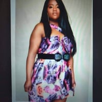SOLD Reveal Ideal dress w/Flower design material Stunning l handmade Dress size XL 