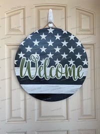 Image 1 of Thin Line Welcome Door Hanger