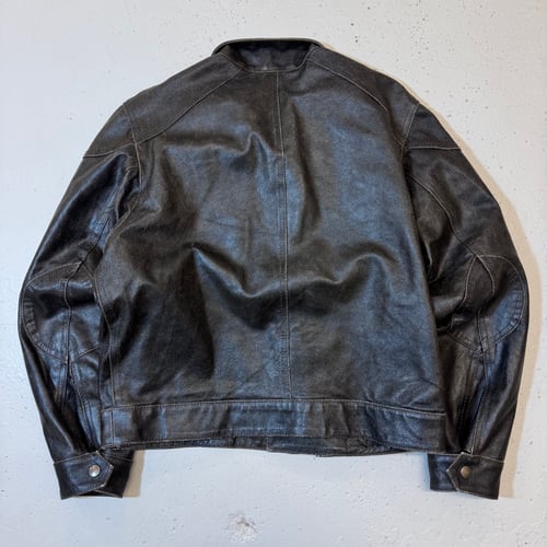 Image of 1990s Heavyweight Leather Biker Jacket, Size Medium