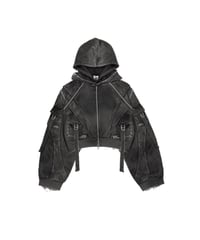 Image 1 of Grey Radial-Flux Cargo Hoodie 