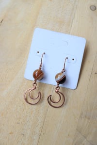 Image 1 of Copper Moon + Botswana Agate Earrings