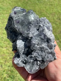 Image 3 of Transparent Phantom Fluorite On Druzy Quartz Matrix  #1803