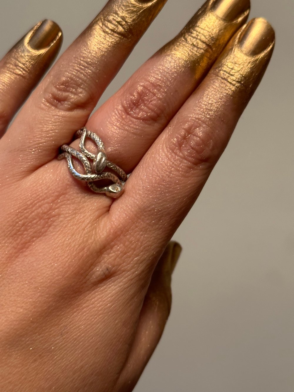 Image of Gold eyed snake ring 
