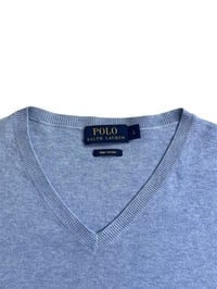 Image 4 of Polo Ralph Lauren V-Neck Pullover in Light Grey Pima Cotton