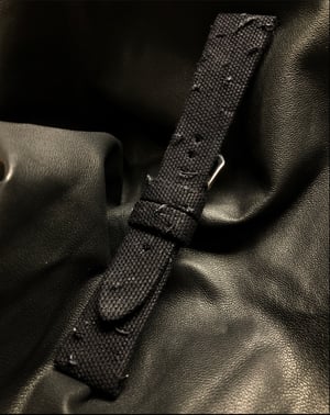 Image of Black Canvas Hand-rolled Watch Strap